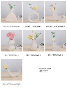 R47 Petit quantité minimale de commande Usine Directement En Gros Hotsales Moderne Irrégulier Forme Unique Antique Vases À Fleurs En Céramique Blanche - Product Image 6