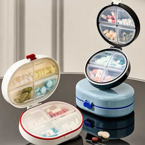 JUXINDA Boîte à pilules portable, étanche, mini boîte de rangement pour médicaments, boîte de reconditionnement de médicaments pour 7 jours par semaine - Product Image 1