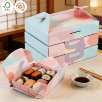 Boîte alimentaire personnalisée en carton gaufré écologique de 2 mm d'épaisseur, carton à compartiments divisés pour sushis et plats raffinés, vente en gros sur mesure