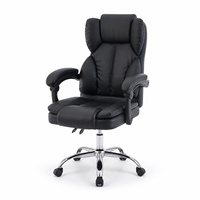 Chaise de bureau de direction moderne en similicuir PVC, pivotante et réglable avec double poignée, idéale pour les managers, hôpitaux, écoles et salles de conférence