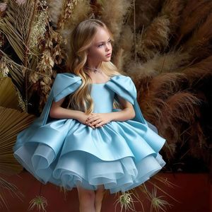 Robe de princesse élégante en maille pour filles, tenue de piano pour enfants, robe de soirée d'anniversaire, tenue de scène formelle - Product Image 5