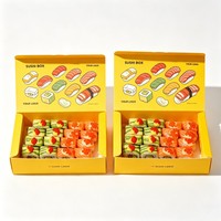 Boîte d'emballage en papier pour sushis avec logo personnalisé, boîte à emporter de qualité alimentaire pour gâteaux de sushis avec logo de marque, boîte en papier facile à assembler