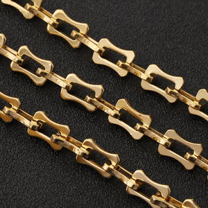 Cadena con Forma de Hueso de Acero Inoxidable Chapado en Oro de 18k, Collar y Pulsera Resistente para Hombre, Accesorio DIY - Product Image 1