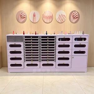 Factory direct sales of painted nail polish display cabinets, nail salon display <b>cases</b>, multi-layer nail polish storage - Product Image 2