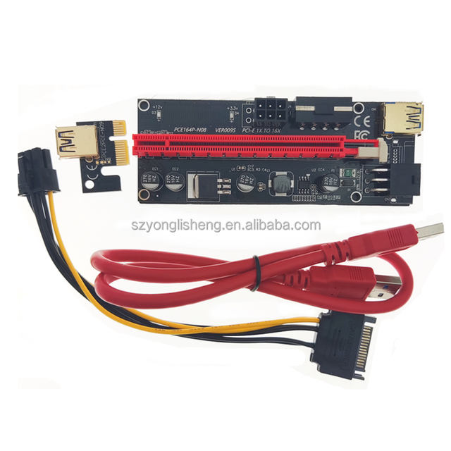 009S PCI-E RISER 1x to 16x Extender USB 3.0 Riser Card