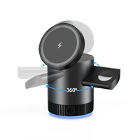 Chargeur sans fil magnétique portable 3 en 1 15W, station de charge sans fil pliable pour téléphone portable, montre, AirPods