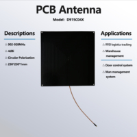 Antena RFID UHF Externa de Polarización Circular 3dBi 902-928MHz PCB SMA Macho Protocolo ISO 18000-6C Lectura de 15m WiFi RS232
