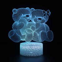 Veilleuse LED créative décorative 3D en acrylique, 1000 motifs personnalisables, 1/3/7/16 couleurs, télécommande