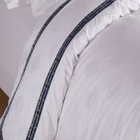 Parure de lit moderne et écologique en coton blanc 100 %, draps et housse de couette 400 fils, garnissage en coton tissé non toxique, motif uni