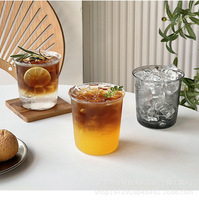 Tasse à café glacé à large ouverture, simple, pour la maison, en verre borosilicate léger, sans pied, pour le petit-déjeuner