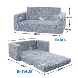 เก้าอี้โซฟาเด็กแบบพับได้ 2-<span class=keywords><strong>in</strong></span>-1 ผ้าพลัฌนุ่ม เก้าอี้นั่งเด็ก เฟอร์นิเจอร์สำหรับเด็กผู้หญิงและเด็กผู้ชาย - Product Image 3