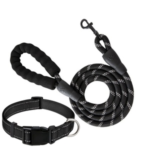 Juicepet <span class=keywords><strong>Collar</strong></span> de perro y juego de correa para caminar al aire libre Collares de mascotas Correas para perros medianos pequeños y grandes Uso seguro para caminar - Product Image 2