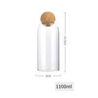 Vase cylindrique en verre DIY pour table, terrarium, pot de fleurs avec couvercle en liège pour plantes hydroponiques, mousse, décoration intérieure