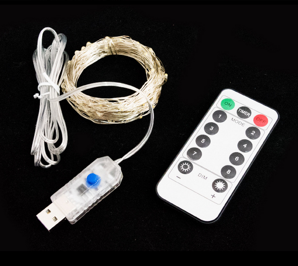 White USB with Silver Thread