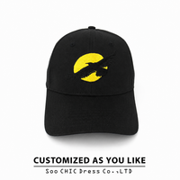Casquette de baseball en coton noir personnalisée Soochic, broderie logo avant/arrière, design sportif unisexe, chapeau de fitness d'extérieur pour les quatre saisons
