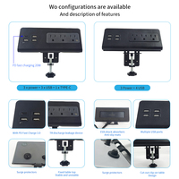 Multiprise de Bureau à Pince Triangulaire avec Chargeur Rapide USB PD 20W QC 3.0