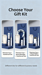 Coffret Cadeau d'Entreprise : <span class=keywords><strong>Tasse</strong></span> à Café Isotherme & Brosse à Dents Sonique avec Têtes de Rechange, Boîte Cadeau Souvenir Personnalisée avec Logo pour Clients d'Entreprise - Product Image 5
