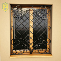Reja de Seguridad Artística Personalizada de Hierro Fundido, Diseño de Hierro Forjado Antirrobo para Hoteles y Villas, Fija, Abierta, Horizontal, de Acero Inoxidable