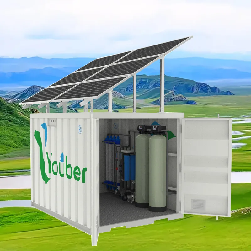 Solar Power Container Filtration system für Haus wasser im Freien Dorf Trinkwassers tation Ultra filtration UF-System Solar