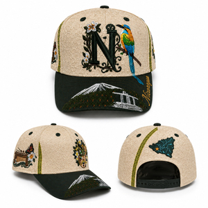 Cappello Gotico Ricamato ODM con Scritta 'All in My Eyes', Set Completo Personalizzato, Stile Streetwear in Camoscio con Fiamme - Product Image 2