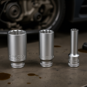 Llave de vaso Fervi de 32 mm, poligonal, de accionamiento largo, herramienta de reparación para coches y furgonetas - Product Image 3