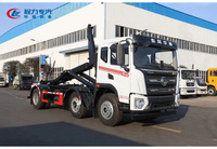 Camion benne hydraulique robuste 25 tonnes 6x4 avec bras de levage pour système de conteneurs déchets, véhicule de collecte des déchets, vente directe
