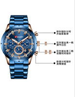 Dropshipping Wasserdichte Raidox Quarz-Armbanduhr 3 bar für Herren Analoger Chronograph Armbanduhren für Männer 30m Quarzuhr