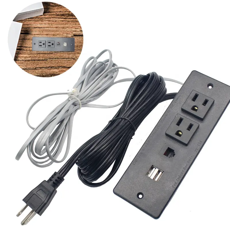 Penjualan Terlaris 3 USB 2 Outlet Power Strip Di Permukaan Meja