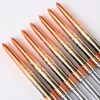 Pas Cher Fabriqué en Chine Motif Marron Couleur Métal Professionnel Kolinsky Sable Marque Privée Brosse Ongles Acrylique Taille 10