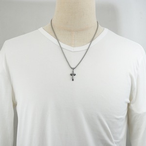yunnique <b>Cross</b> Pendant Necklace Stainless Steel With Crystal Inlay 60cm <b>Chain</b> For Men Women Fashion Jewelry - Product Image 4