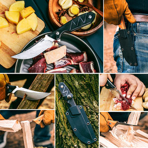 Venta al por mayor <span class=keywords><strong>Sanrenmu</strong></span> al aire libre cuchillo de hoja fija kydex vaina negro G10 mango táctico supervivencia Camping cuchillo de caza recto - Product Image 6