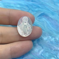 Blanc naturel Coquille Camée Sculpté À La Main en Nacre Colombe Avec Trou