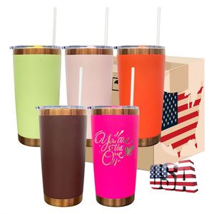 Laser Engraving Stainless Steel <b>Cup</b> Powder Coated Insulated 20oz Copper Plated Colored Tumbler with Magnetic Slide <b>Lid</b> - Product Image 1
