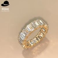 Anillo de Oro de 9K-18K con Diamante de Laboratorio Corte Esmeralda VVS DE, Hecho a Medida, para Regalo de Aniversario, Compromiso o Boda para Mujer