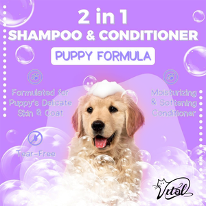 犬シリーズ子犬グルーミングナチュラル犬用シャンプーコンディショナーアロエベラpHバランス保湿感肌用-26.4 ozラグジュアリー - Product Image 2