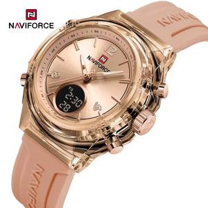 นาฬิกาข้อมือแฟชั่น NAVIFORCE 7109 ดีไซน์หรูหรา กันน้ำ เรืองแสง แสดงวันและวันที่ ระบบควอตซ์ สำหรับผู้หญิง สไตล์ลำลอง - Product Image 1