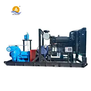 diesel engine heavy duty mining slurry abrasion resistant rubber liner centrifugal pump for mud transfer