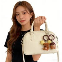 Porte-clés en résine et plastique, thème café, design dessin animé, pendentif de sac, accessoire, breloque de sac à dos, cadeau, porte-clés étoile