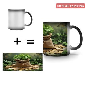 Home Evening Relaxation Hot Beverage Mug Frosted Black 11oz Ceramic Heat Color Changing <b>Magic</b> Cup - Product Image 4