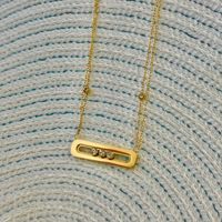 Collier mobile en cuivre plaqué or rose avec zircons et perles d'imitation pour femme, design classique à maillons pour clavicule
