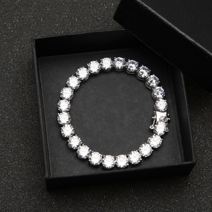 Trendy Hip Hop <b>Bracelet</b> Waterproof Fashion Large Zircon Tennis Chain Men's <b>Bracelet</b> Accessory - Product Image 3