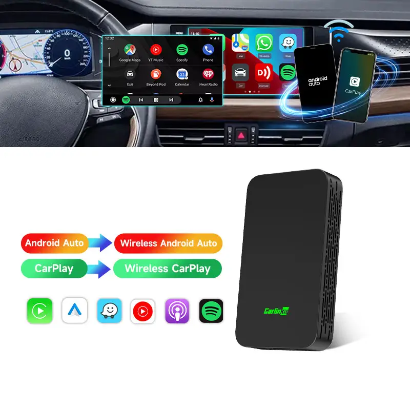 नई Carlinkit 5.0 2Air वायर्ड करने के लिए वायरलेस Carplay ऐ अधिक एंड्रॉयड ऑटो कार स्मार्ट बॉक्स नेविगेशन Google Play वाईफ़ाई ब्लूटूथ डोंगल