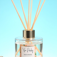 Diffuseur parfumé Pêche Dansante 100ml avec bâtonnets aromatiques fruités Pinky, bouteille en verre, parfum d'ambiance Sweet Home, cadeau, logo personnalisé