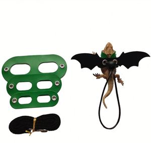 Ensemble de harnais et de laisse pour reptiles en cuir, harnais pour lézards, harnais pour agame barbu, harnais pour dragon, ensemble de laisse de traction avec ailes - Product Image 5