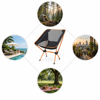Chaise de camping pliable compacte, chaise lune légère en aluminium, siège portable d'extérieur pour la pêche, le pique-nique, le jardin, le barbecue