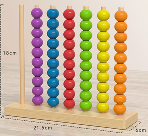 Jeu d'empilage et d'association en bois coloré avec perles pour l'éducation précoce, support de <span class=keywords><strong>calcul</strong></span> amusant pour la maternelle, jouet éducatif pour enfants - Product Image 4