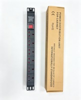 PDU 1U 19 pouces pour montage en rack, 8 prises UK 13A, unité de distribution d'alimentation avec barre de cuivre intégrée, disponible en version OEM