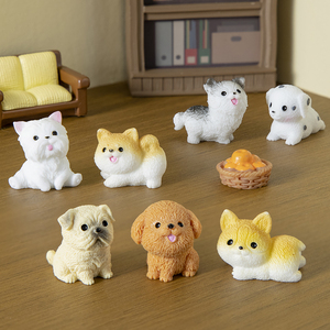 Breloques en résine de chiots Kawaii en gros, avec détails fins assortis, pour la décoration intérieure et l'artisanat, fabricants de figurines en résine de la marque Manxuan - Product Image 4