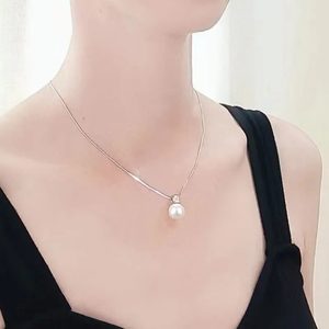 Elegante Collar con Colgante de Plata de Ley 925 Estilo Princesa <span class=keywords><strong>Diana</strong></span>, con Perla, para Regalo de Aniversario - Product Image 2