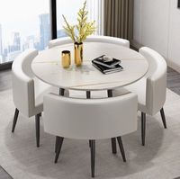 Ensemble table et chaises de salle à manger en marbre moderne pour réception, négociation, bureau de vente, table à manger 4 personnes, petite table de luxe légère